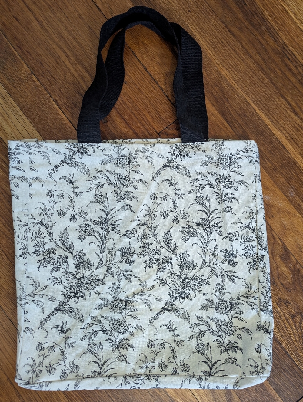 NWOT Floral Print Canvas Tote Bag